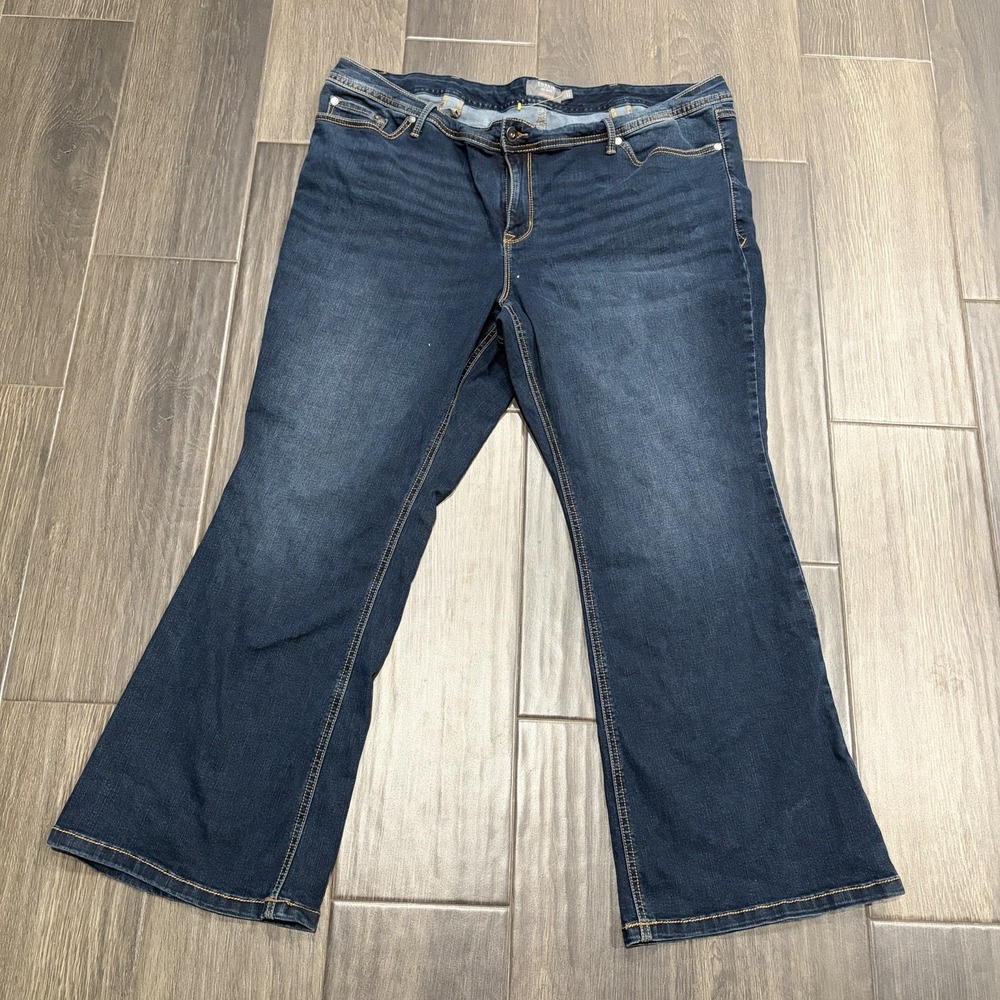 Torrid Luxe Slim Boot Jeans Womens 24S Blue Super Stretch Dark Wash Denim Indie